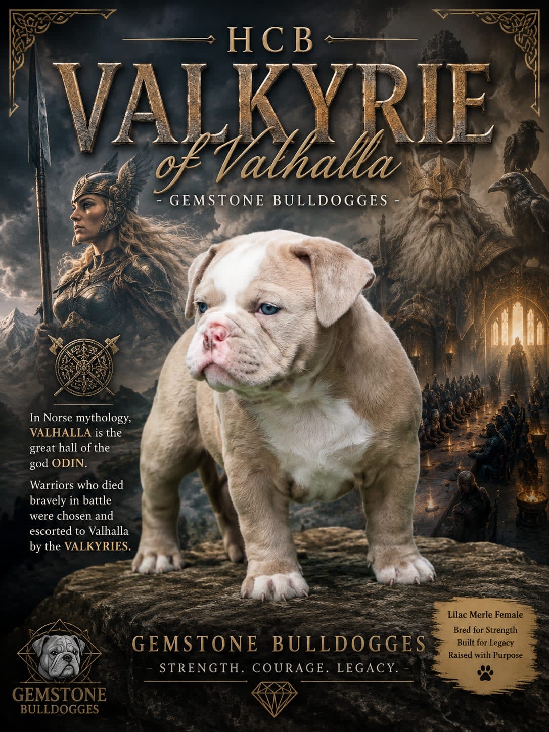 Valkyrie — HCB Valkyrie of Valhalla, Olde English Bulldogge at Gemstone Bulldogges
